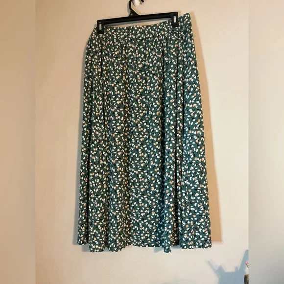 Fat Face Women's 12 Teal Floral Maxi Midi Skirt Cottagecore Fairy Coquette - Picture 7 of 12